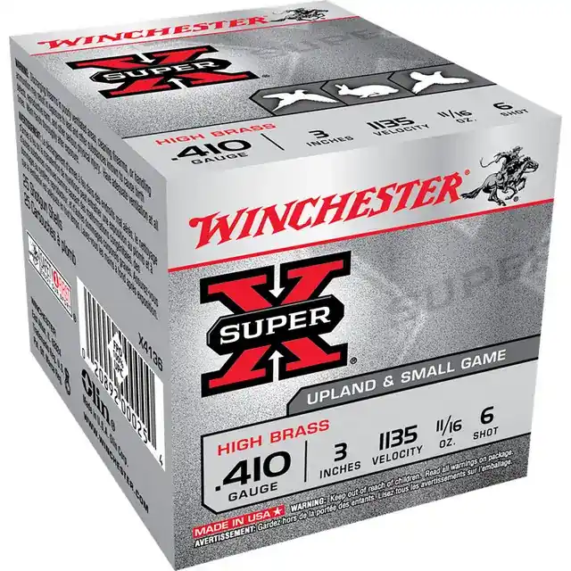 Winchester Ammo X4136 Super-X High Brass 410 Gauge 3 11/16 oz 6 Shot 25 Round Box