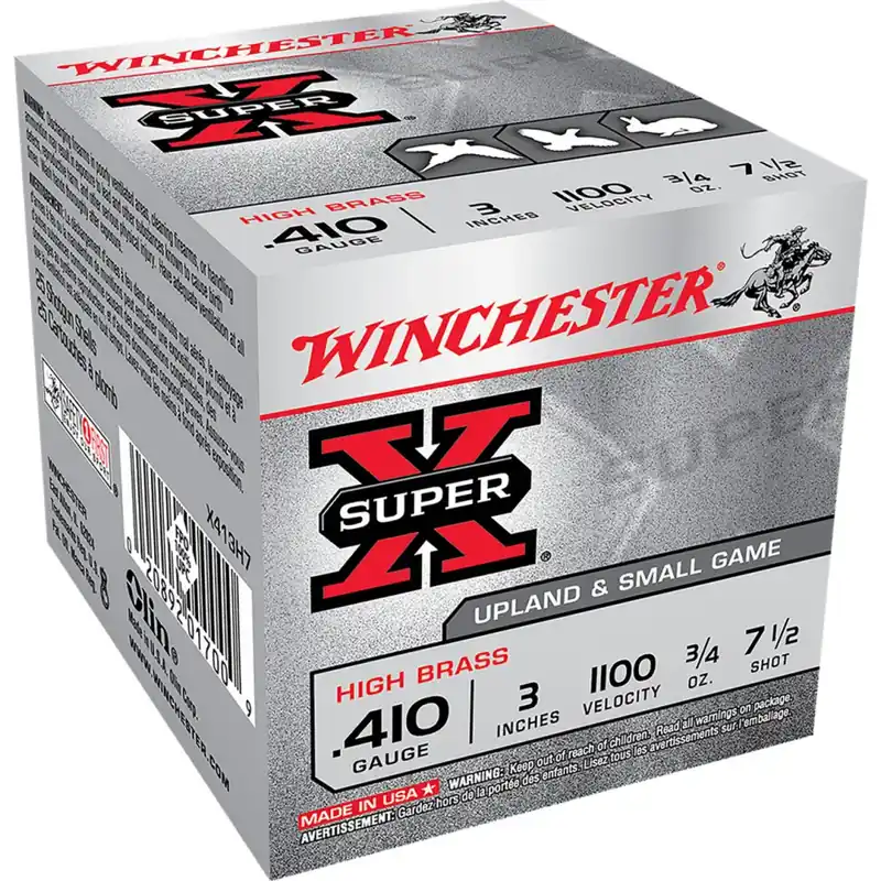 Winchester Ammo X413H7 Super-X High Brass Game 410 Gauge 3 3/4 oz 7.5 Shot 25 Round Box