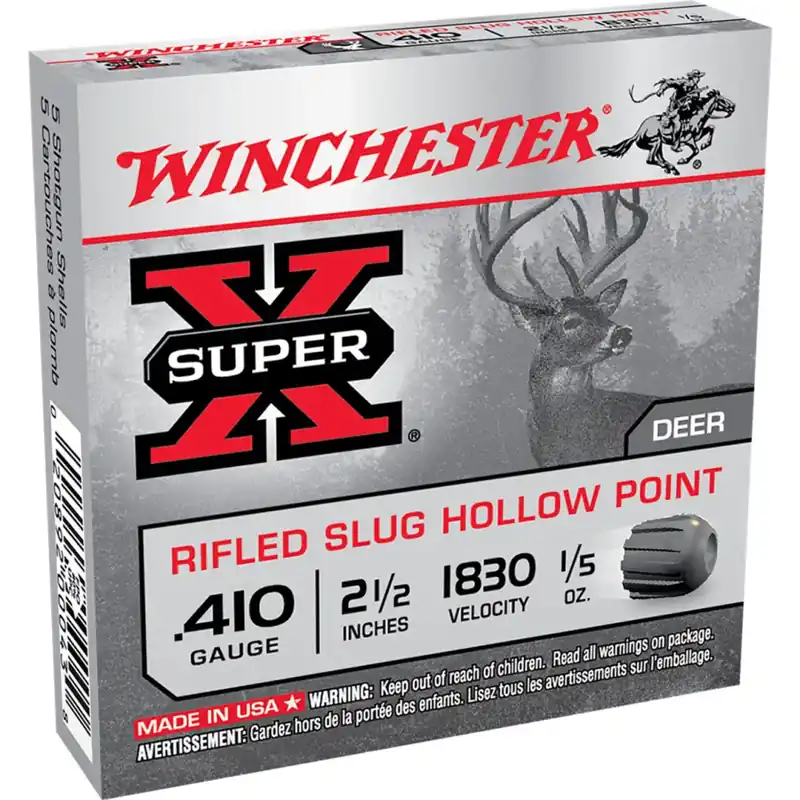 Winchester Ammo X41RS5 Super-X Rifled Slug Hollow Point 410 Gauge 2.5 1/5 oz 5 Round Box
