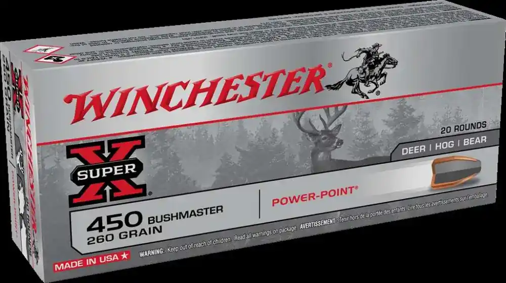 Winchester Ammo X4501 Super X 450 Bushmaster 260 gr Power-Point (PP) 20 Round Box