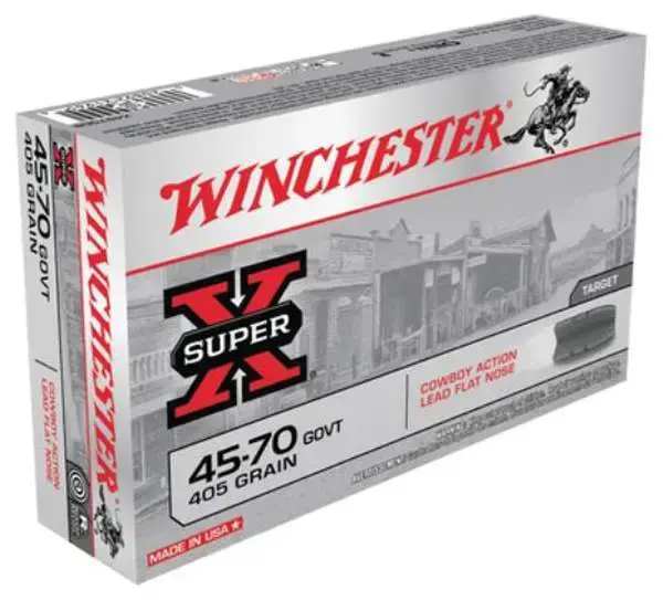 Winchester Ammo X4570CB Super-X 45-70 Gov 405 gr Lead Flat Nose (LFN) 20 Round Box