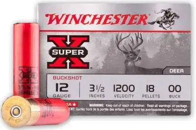 Winchester Ammo XB12L00 Super-X 12 Gauge 3.5 18 Pellets 00 Buck Shot 5 Round Box