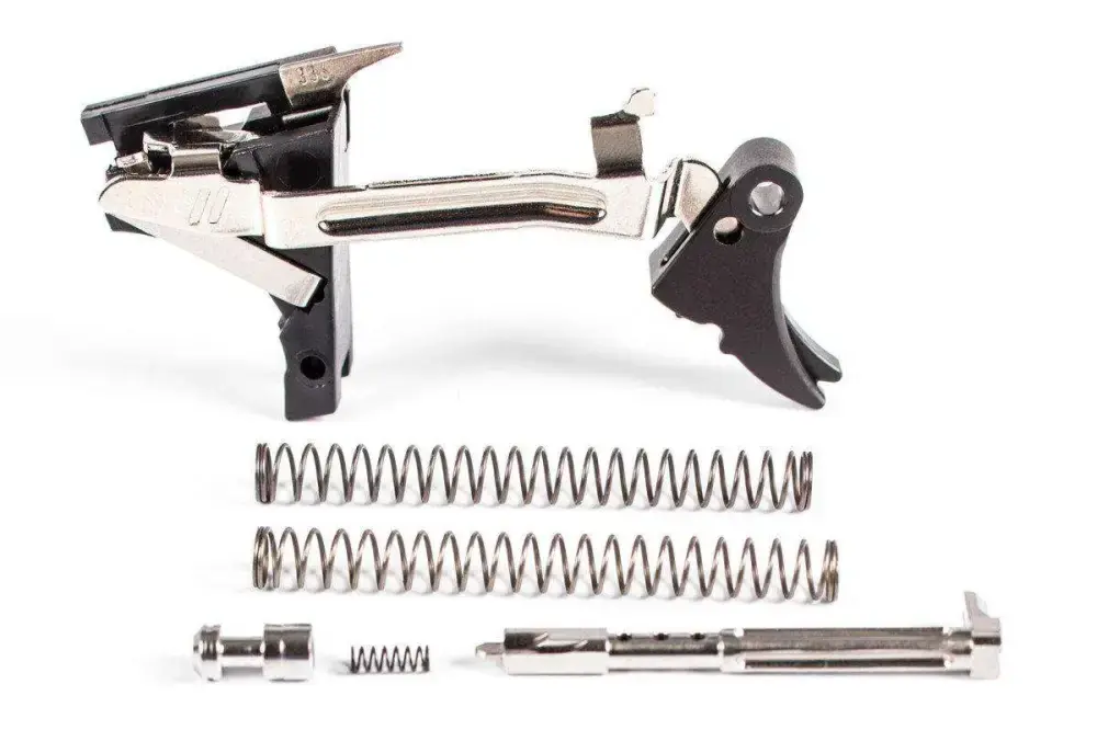 ZEV FULADJULT9BB Fulcrum Adjustable Trigger Ultimate Kit with Black Safety Compatible with Glock 7, 17C, 17L, 19, 19C, 26, 34 Gen 1-3 Curved