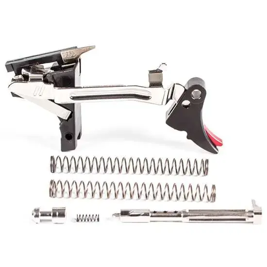 ZEV FULADJULT9BR Fulcrum Adjustable Trigger Ultimate Kit with Red Safety Compatible with Glock 7, 17C, 17L, 19, 19C, 26, 34 Gen 1-3 Curved