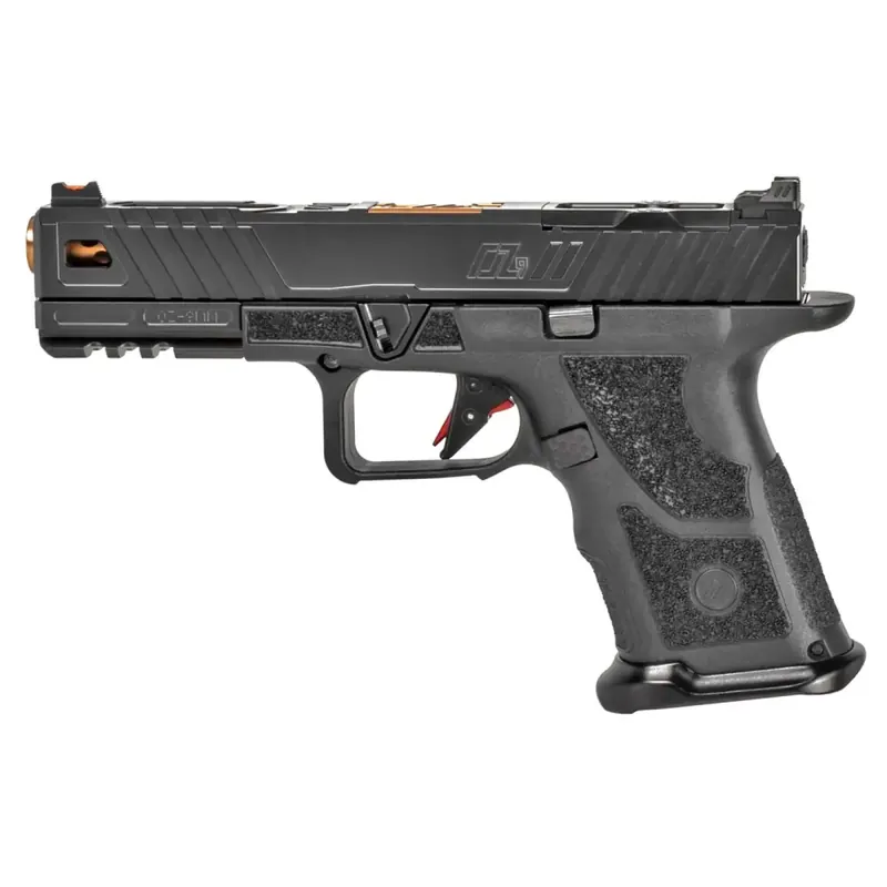 ZEV OZ9STDCOVERTBBRZ OZ9 Standard Covert 9mm Luger 15+1 Black Black Shorty Polymer Grip Bronze Barrel