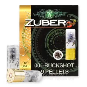 ZUBER 12GA 2.75 00 BUCK 9 PELLET 1-1/5oz 10 Round Box