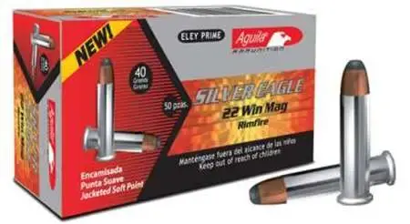 Aguila 1B222400 Special Silver Eagle 22 Mag 40 gr Sierra GameKing Boat-Tail Soft Point (BTSP) 50 Round Box