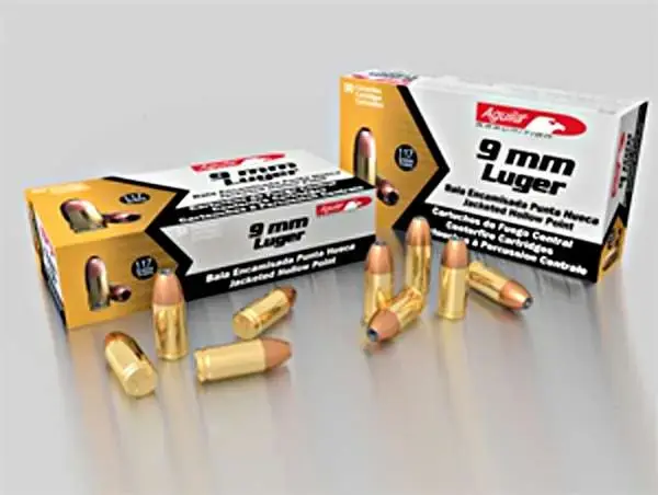 Aguila 1E092112 Pistol 9mm Luger 117 gr Jacketed Hollow Point (JHP) 50 Round Box