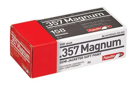 Aguila 1E572821 Pistol 357 Mag 158 gr Semi Jacketed Hollow Point (SJHP) 50 Round Box