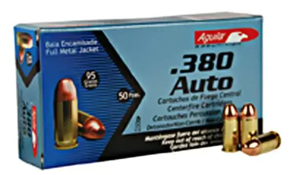 Aguila 1E802112 Pistol 380 ACP 90 gr Jacketed Hollow Point (JHP) 50 Round Box