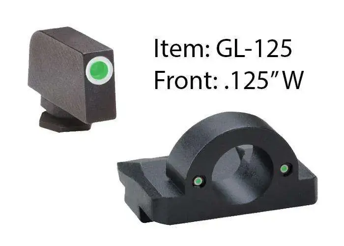 AmeriGlo GL126 Ghost Ring Night Sight Fits Glock 20/21 Tritium Green w/White Outline Front Tritium Green Rear