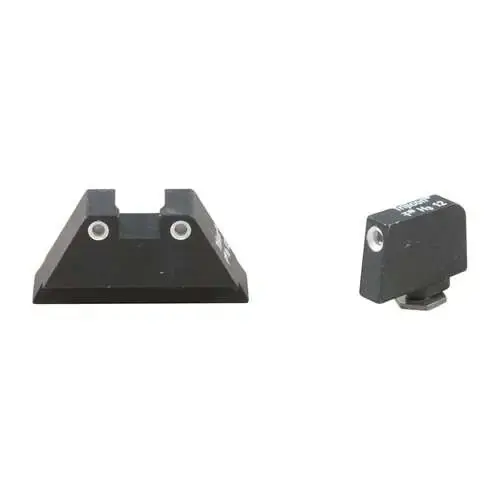 AmeriGlo GL329 Tall Suppressor Height Sight Fits Glock (Except 42) Tritium Green w/White Outline Front Tritium Green w/White Outline Rear