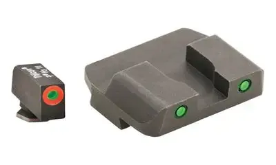 AmeriGlo GL448 Spartan Operator Fits Glock 20/21 Tritium Green w/Orange Outline Front Tritium Green w/Black Outline Rear