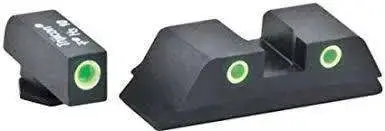 AmeriGlo GL5113 Classic 3 Dot Night Sight Fits Glock 17/19/19x/26/34 Gen5 Tritium Green Tritium w/White Outline Front Tritium Green Tritium w/White Outline Rear Black