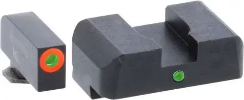 AmeriGlo GL5201 i-Dot Night Sight Fits Glock 17/19/19x/26 Gen5 Tritium Green w/Orange Outline Front Tritium Green Rear Black