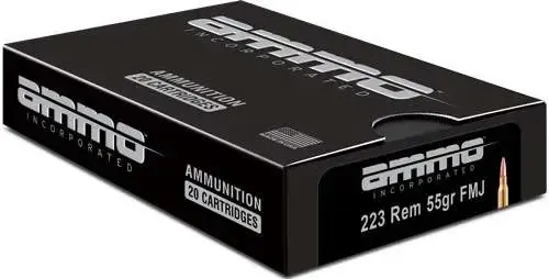 Ammo Inc 223055FMJA20 Rifle 223 Rem 55 gr Full Metal Jacket (FMJ) 20 Round Box