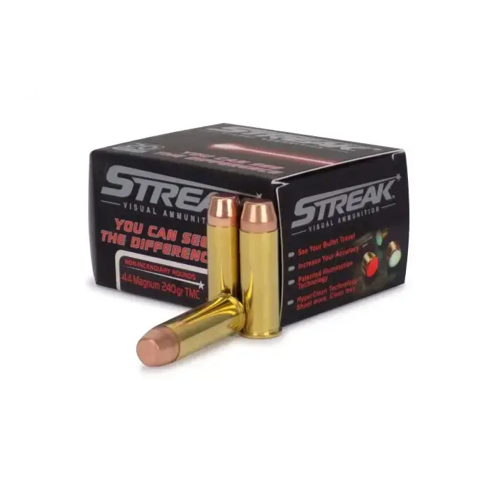 Ammo Inc 44240TMCSTRK Streak 44 Rem Mag 240 gr Total Metal Jacket (TMJ) 20 Round Box
