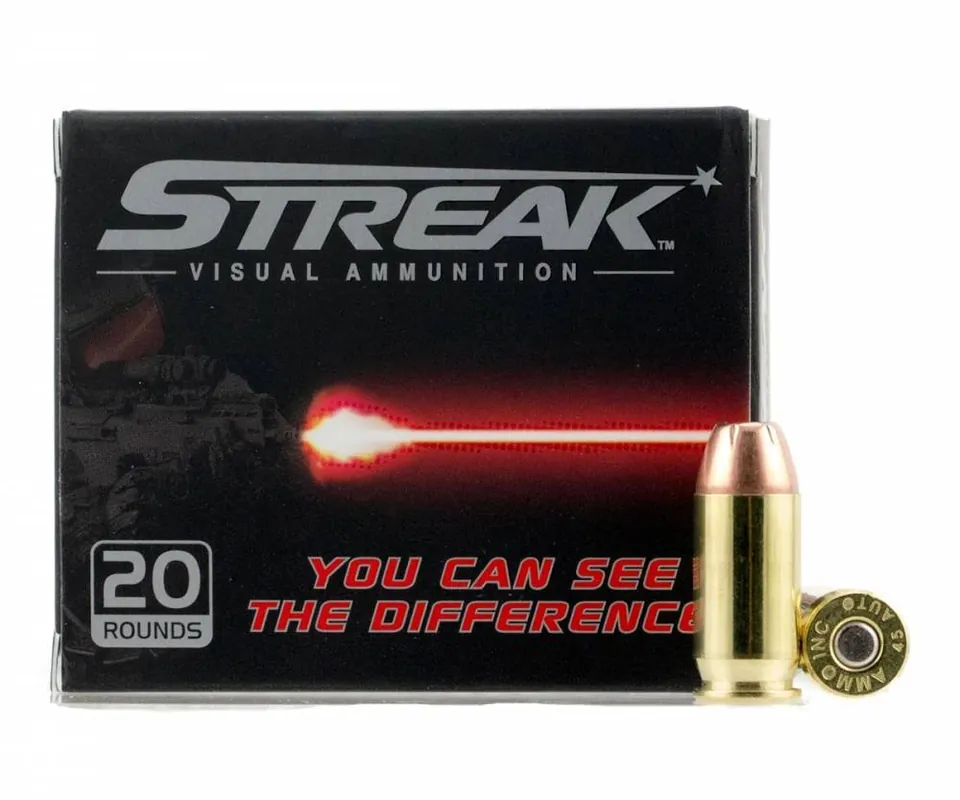 Ammo Inc 45230JHPSTRK Streak 45 ACP 230 gr Jacketed Hollow Point (JHP) 20 Round Box