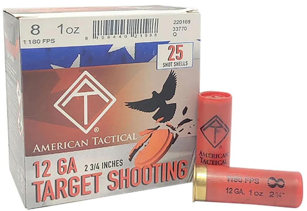 ATI TARGET LOAD 12GA AMO #8 1 OZ 2.75 DRAM 2 3/4" 25/BOX