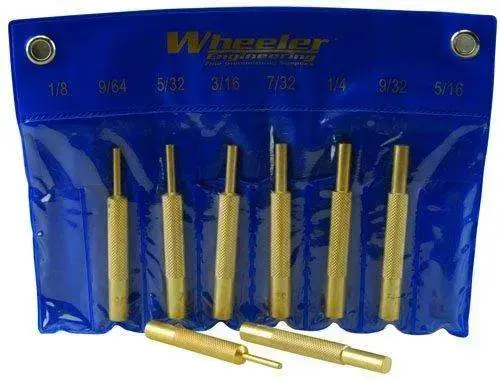WHEELER 8-PC BRASS PUNCH SET W/STORAGE POUCH