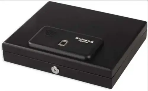 Bulldog BD4055B Magnum Top Load Pistol Safe Biometric Fingerprint ID 16 Gauge Steel Black