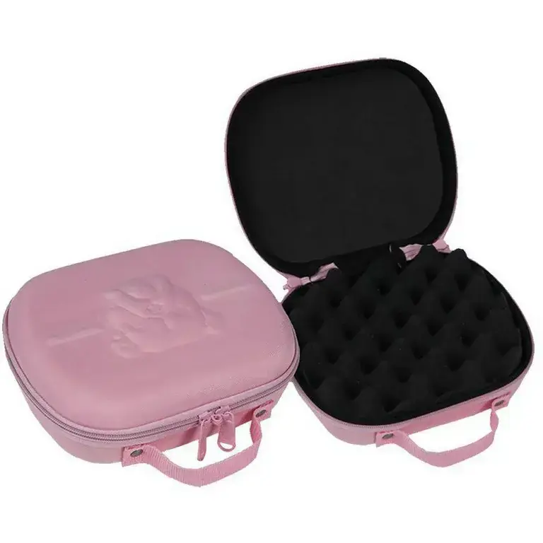 Bulldog Pistol Case 7.5"x 9" Molded EVA Nylon Pink Two Handguns