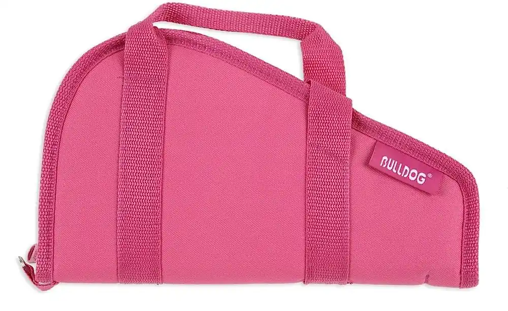 Bulldog Small Pistol Rug with Pocket and Handles Nylon Pink 12" x 6"