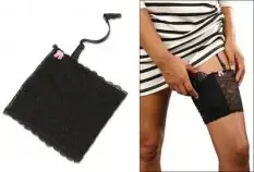 Bulldog BD890 Concealed Lace Thigh Holster Small Black Silicone Holder w/Lace Mini Semi-Auto Right Hand