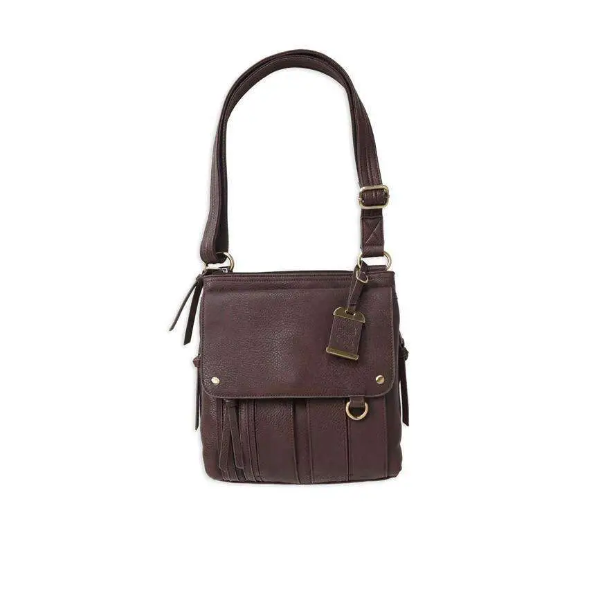 Bulldog BDP035 Cross Body Purse w/Holster Brown Leather Most Sm Pistols & Revolvers Ambidextrous Hand