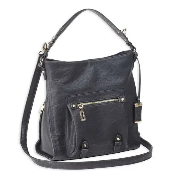Bulldog BDP053 Hobo Purse w/Holster Black Leather Most Sm Pistols & Revolvers Right Hand