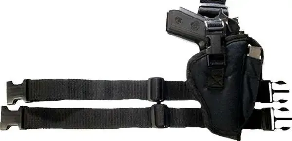 Bulldog WTAC8R Tactical Leg Holster Black Knit 3.5-5" Lg Frame Auto, Most Right Hand