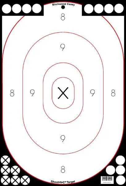 Birchwood Casey 34615 Shoot-N-C Self-Adhesive Paper 12" x 18" Silhouette White Target Paper w/Black Target 5 Per Pack