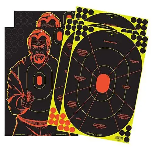 Birchwood Casey 34630 Shoot-N-C Combo Pack Self-Adhesive Paper 12" x 18" Silhouette/Bad Guy 5 Per Pack