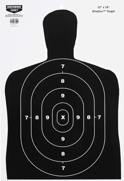 Birchwood Casey 37005 EZE-Scorer BC-27 Silhouette Hanging Paper Target 12" x 18" 100 Per Pack