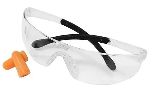 Birchwood Casey 43401 Lycus Glasses & Ear Plugs Combo Polycarbonate Clear Lens, Foam Plugs