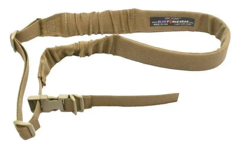 Blue Force Gear UDC200BGPBCB UDC Sling 2" W x 35"-55" L Padded Bungee Single-Point Coyote Tan Cordura w/Push Button Adaptor