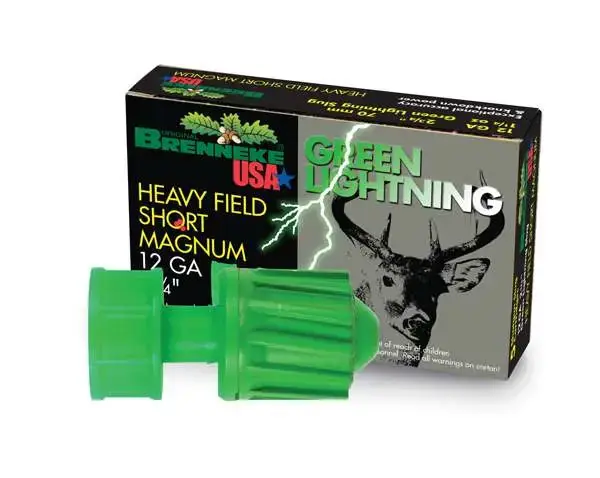 Brenneke SL122HFSGL Green Lightning 12 Gauge 2.75 1 1/4 oz Slug Shot 5 Round Box