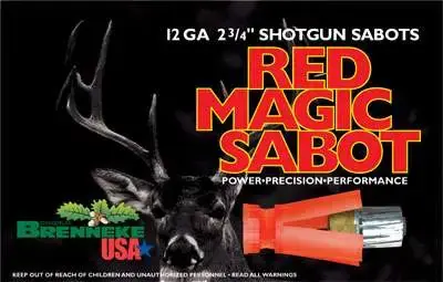 Brenneke SL122RMS Red Magic Sabot 12 Gauge 2.75 1 oz Sabot Slug Shot 5 Round Box