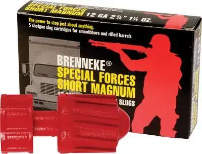 Brenneke SL122SFM Special Forces Short Magnum 12 Gauge 2.75 1 1/4 oz Slug Shot 5 Round Box