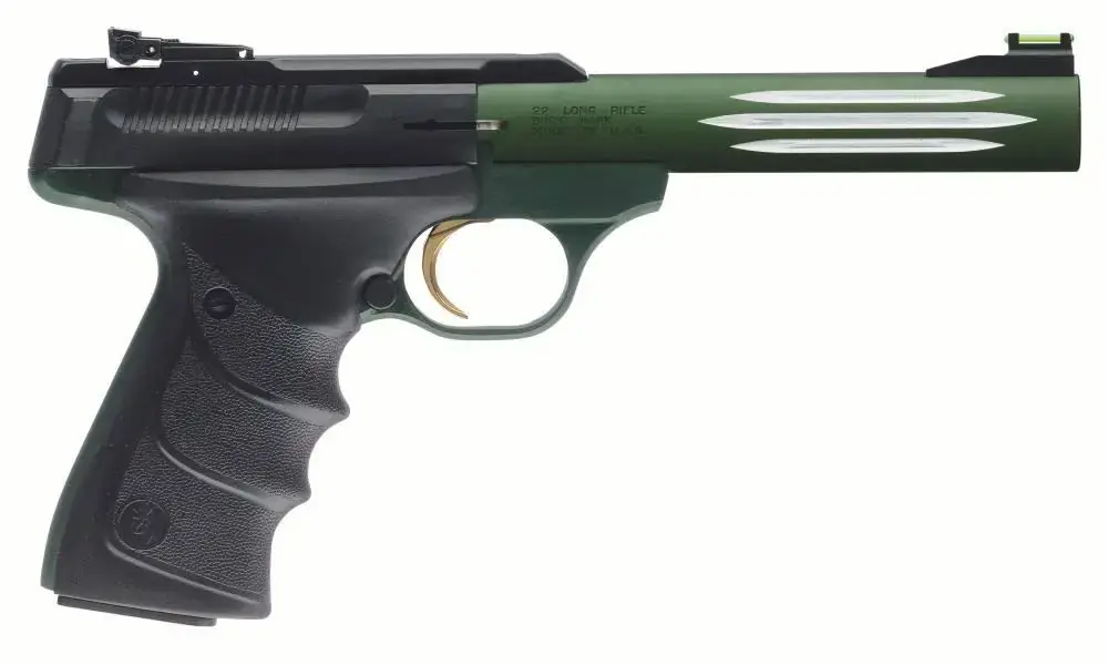 Browning 051516490 Buck Mark Lite 22 LR 5.50" 10+1 Green Aluminum Alloy Black Ultragrip RX