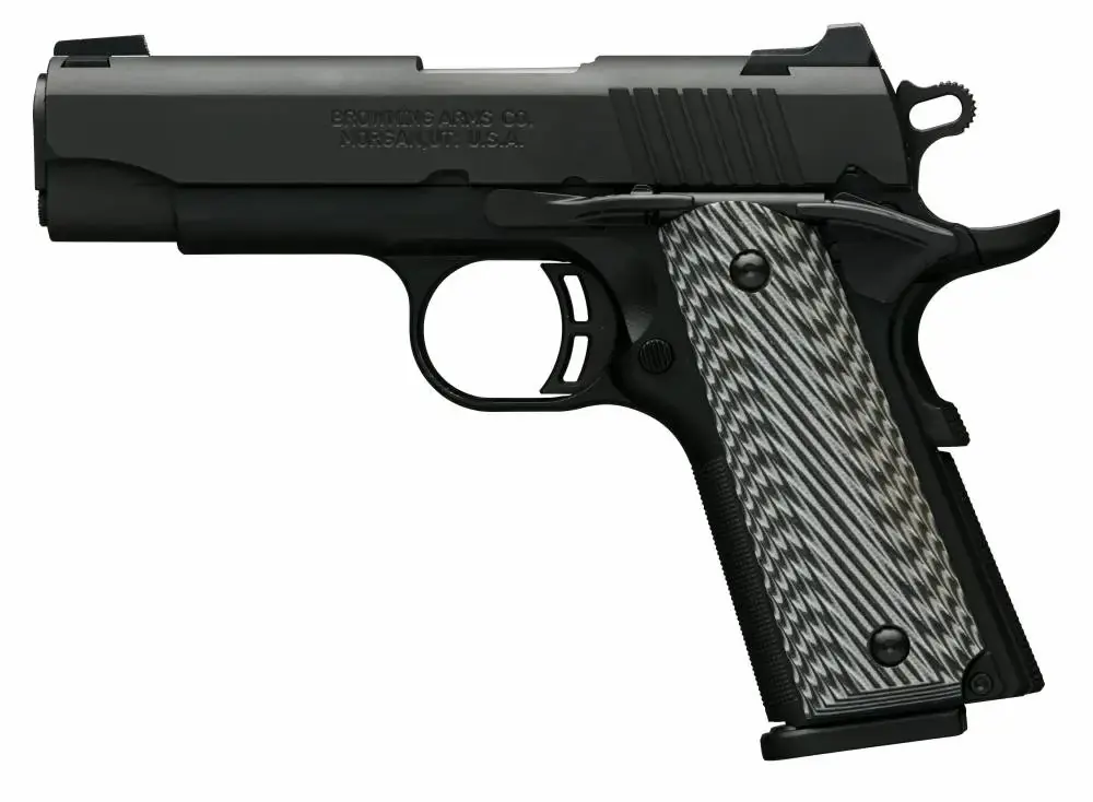 Browning 051908492 1911-380 Black Label Pro Compact 380 ACP 3.63" 8+1 Black Black Stainless Steel Black/Gray G10 Grip 3 Dot Combat Sights