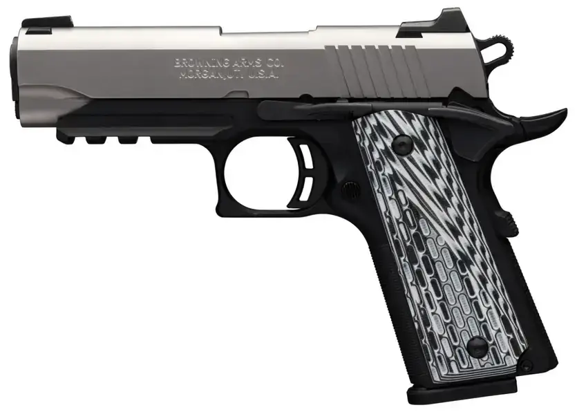 Browning 051925492 1911-380 Black Label Pro Compact 380 ACP 3.63" 8+1 Black Stainless Steel Black/White G10 Grip