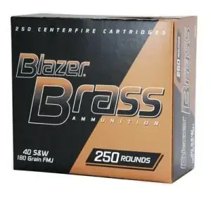 CCI 52201 Blazer Brass 40 S&W 180 gr Full Metal Jacket (FMJ) 250 Round Box
