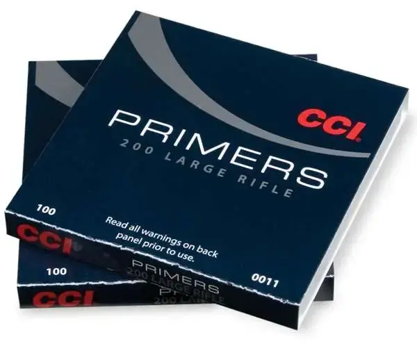 CCI 0011 Standard Rifle No. 200 Large Rifle Primer 100 Per Box 10 Boxes Per Case Total 1000