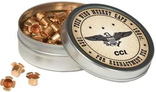CCI 301 Four Wing Musket Caps Black Powder Brass 1000 Per Box, 5 Per Case