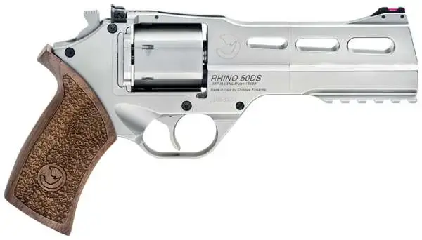 Chiappa Firearms 340223 Rhino 50DS 357 Mag 5" 6 Round Nickel Plated Walnut Grip