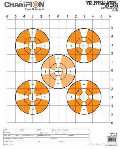 Shotkeeper Sightin Scope Tgt Large 12Pk