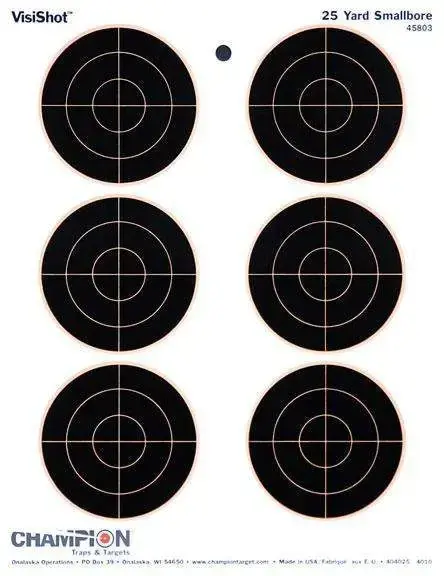 Champion Targets 45803 VisiShot Bullseye Hanging Paper Target 8.50" x 11" 10 Per Pack