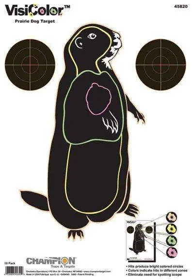 Champion Targets VisiColor Hanging Paper 11" x 16" Prairie Dog Black 1