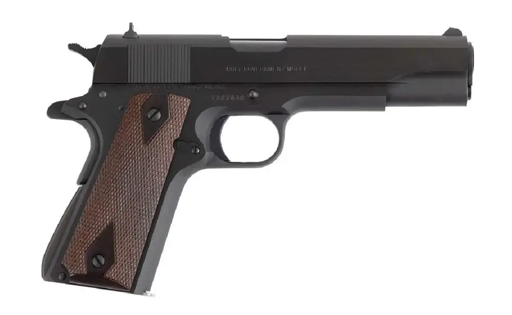 Colt 1911 Government Series 70 45 ACP Single 5" 7+1 Rosewood Grip Blued Carbon Steel Slide